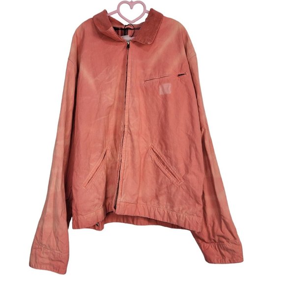 Urban Outfitters BDG Washed Cotton Full Zip Work Jacket Coral Size XL